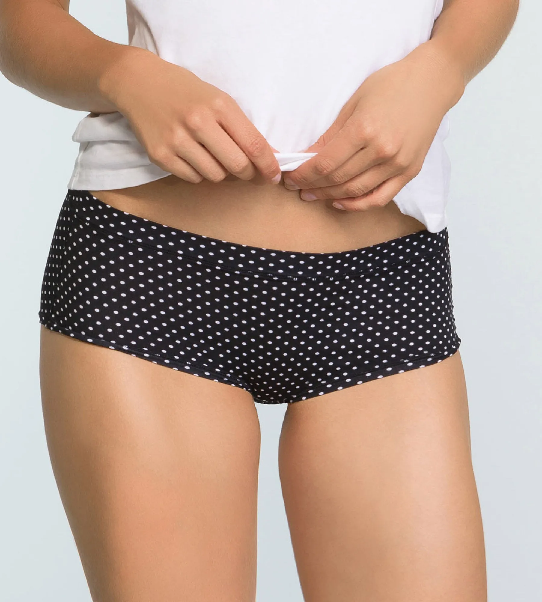 2 Pack Women's Shortys in Black and Polka Dot  Body Mouv