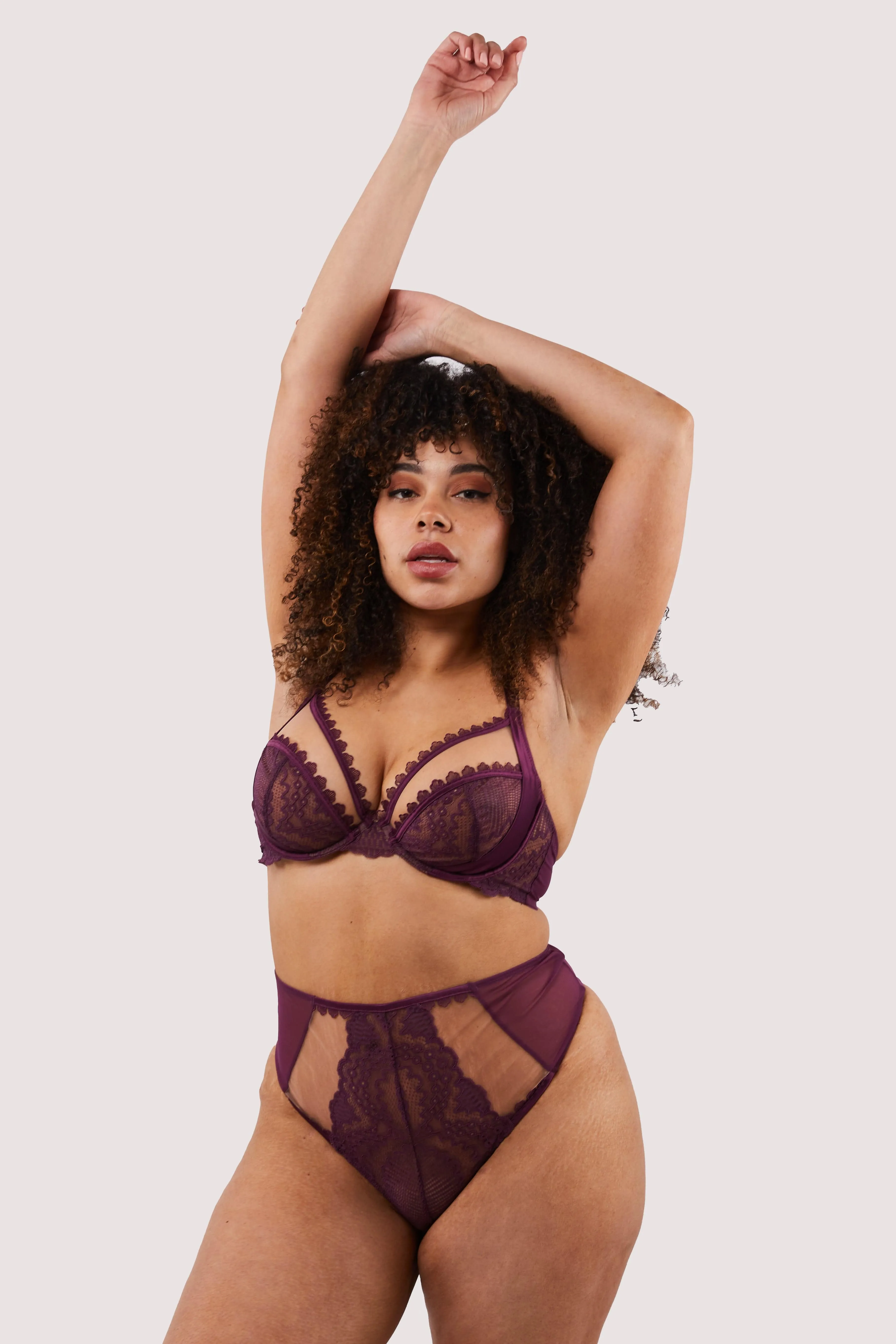 Astrid Merlot Lace And Trim Bra