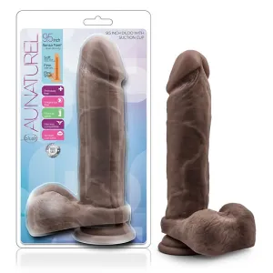 Au Natural - 9.5in Dildo with Suction Cup - Chocolate