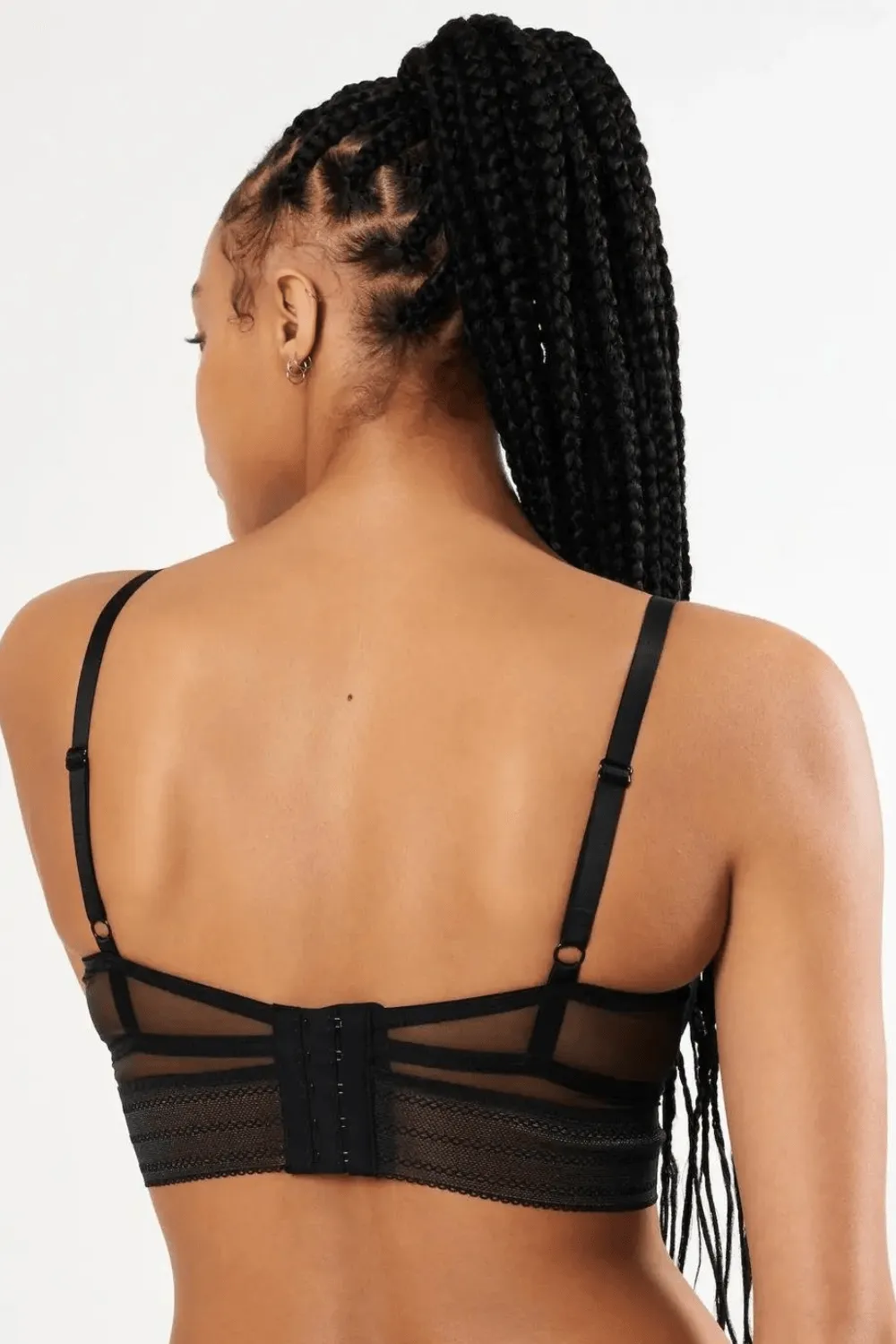 Bare Underwired Longline Bra in Black