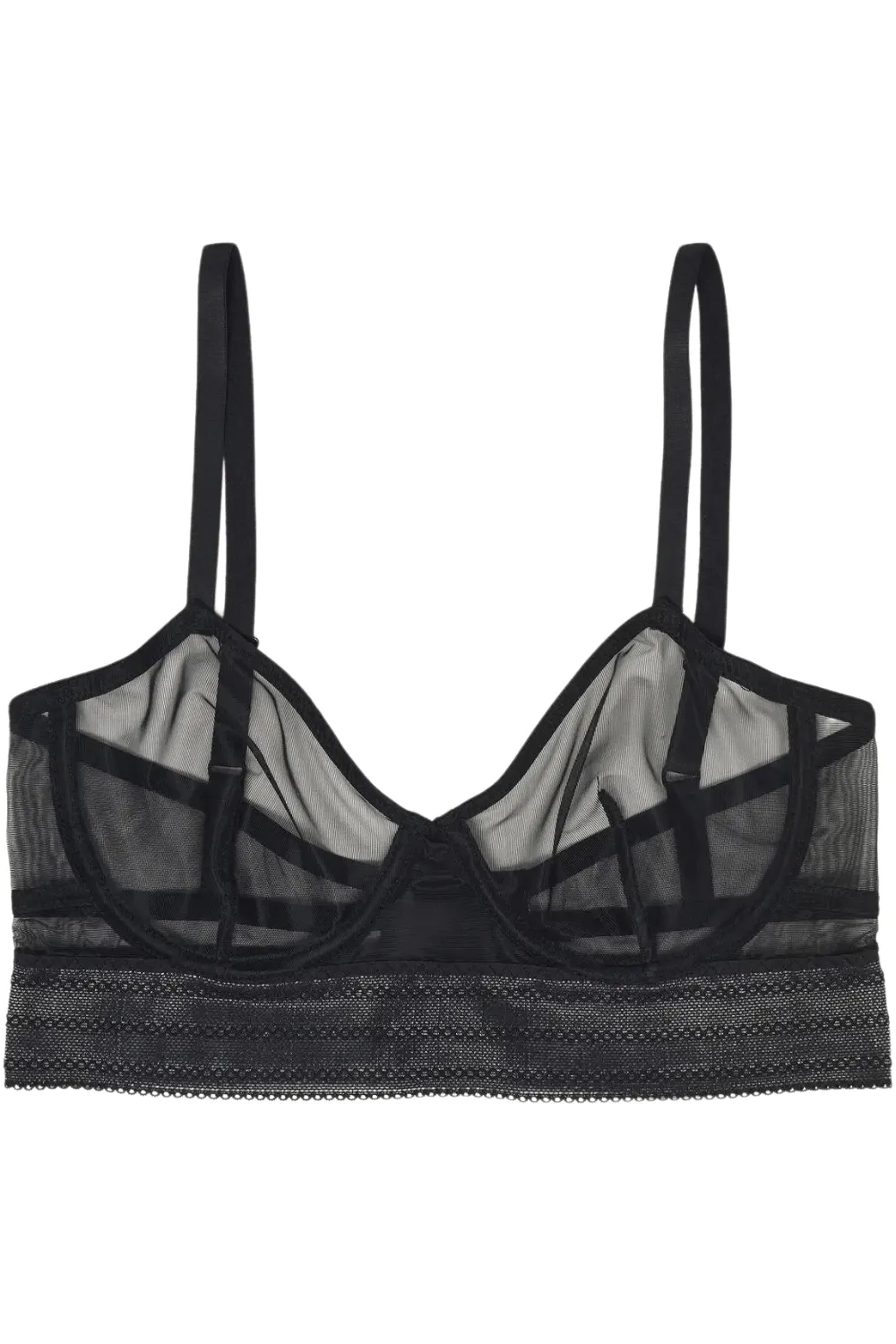 Bare Underwired Longline Bra in Black