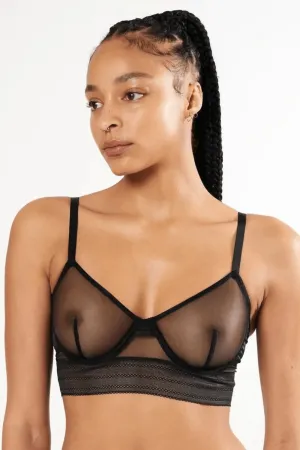 Bare Underwired Longline Bra in Black