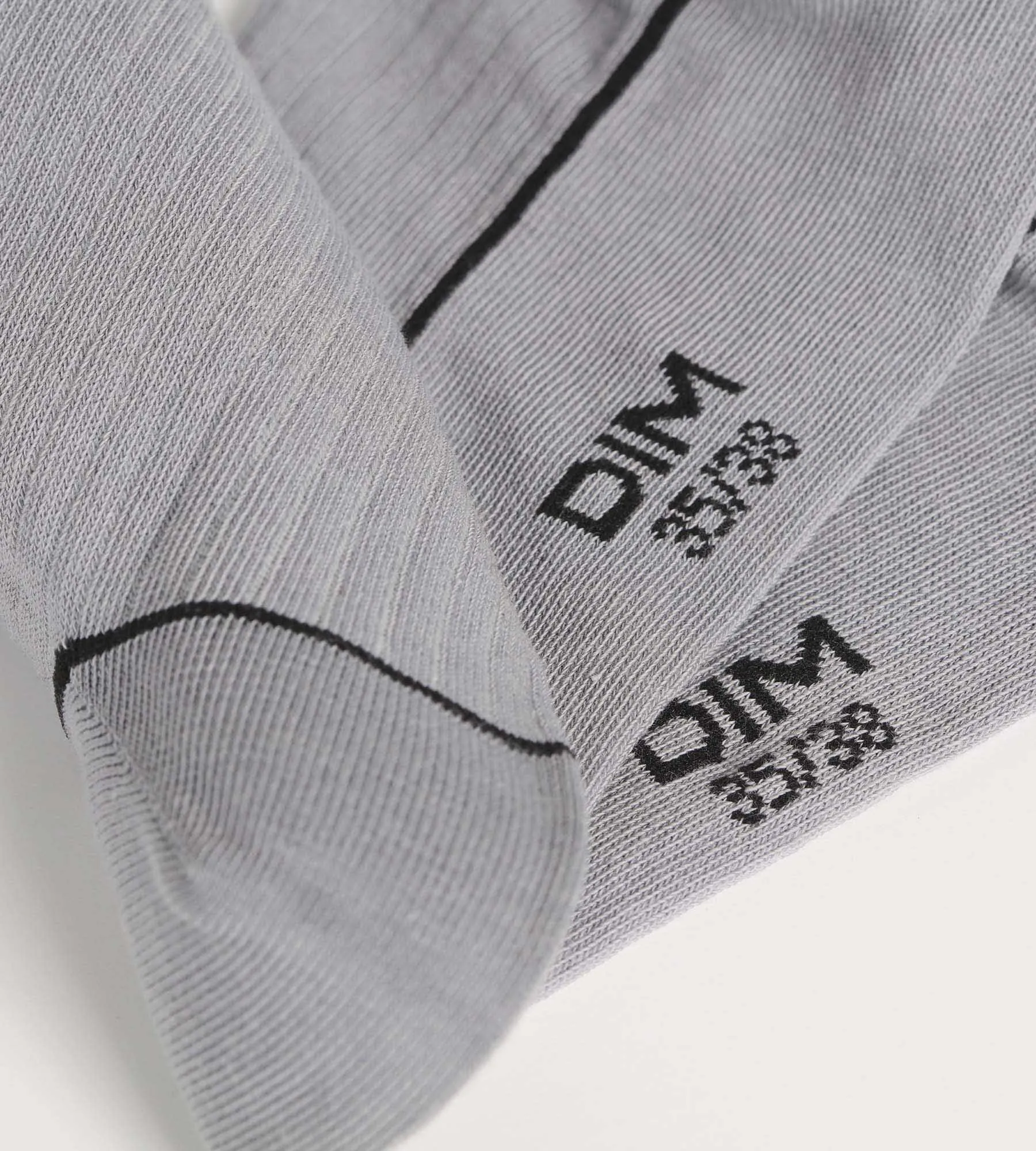 Beige ribbed cotton socks with coloured piping Dim Mode