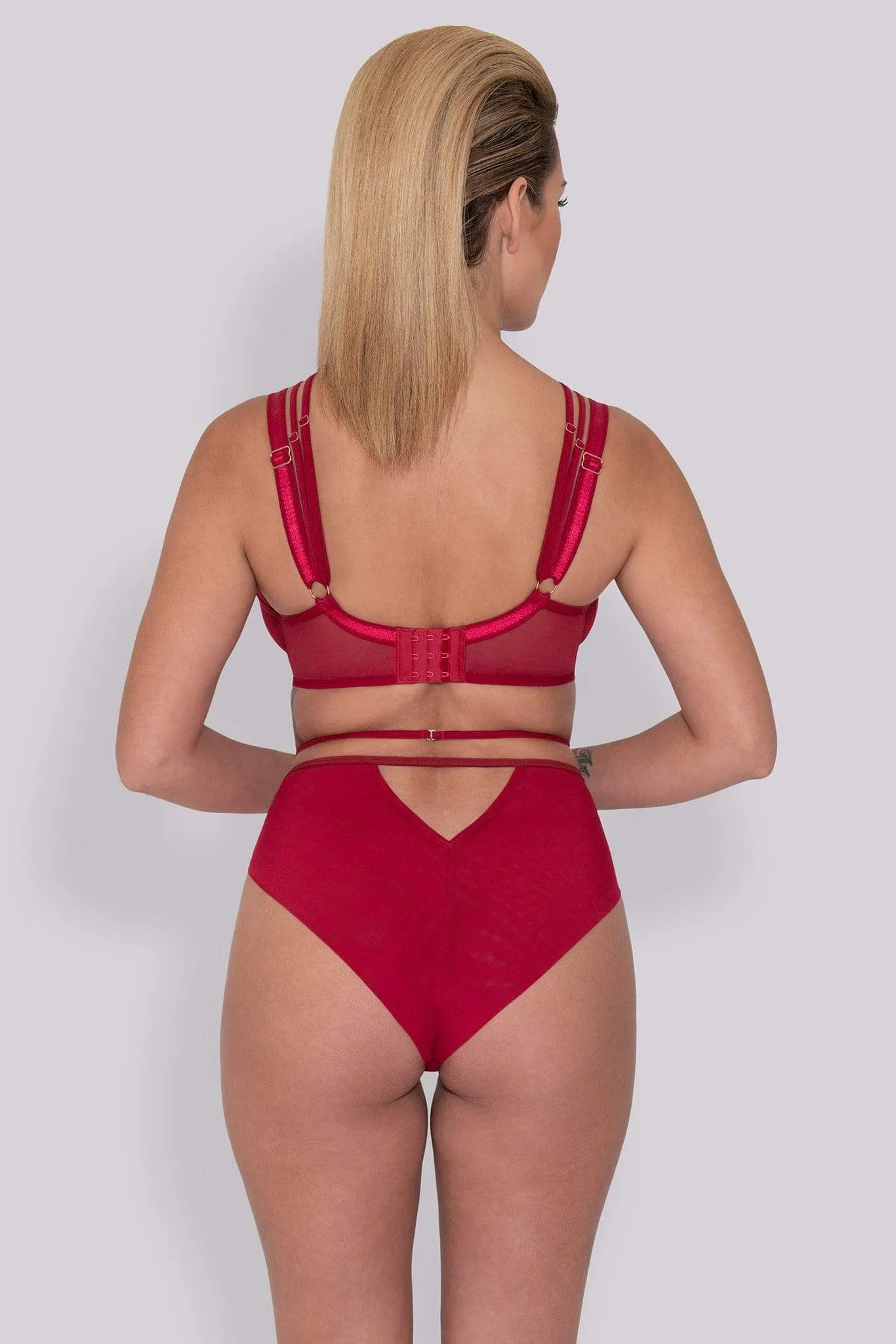 Black Magic Plunge Red Bra