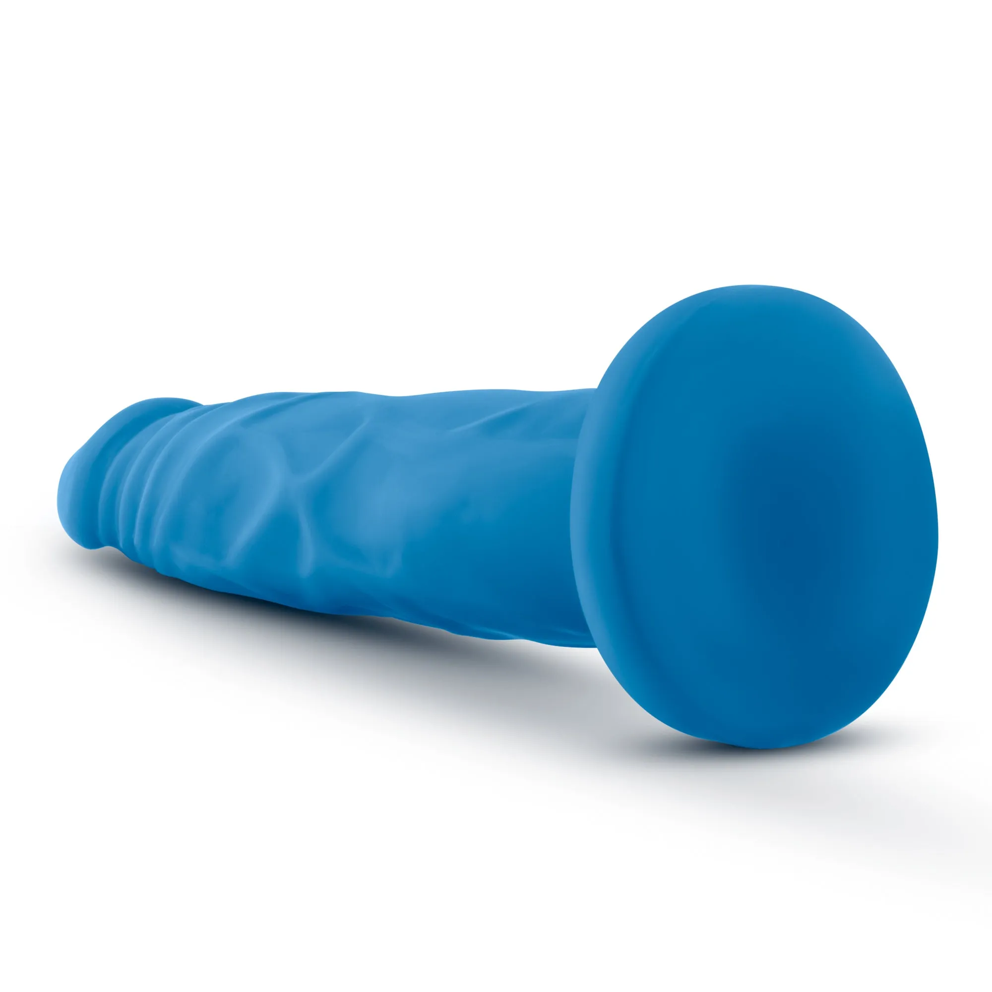Blush Neo Dual Density 7.5 Cock Neon Dildo Suction Cup Dong Sex Toy Blue