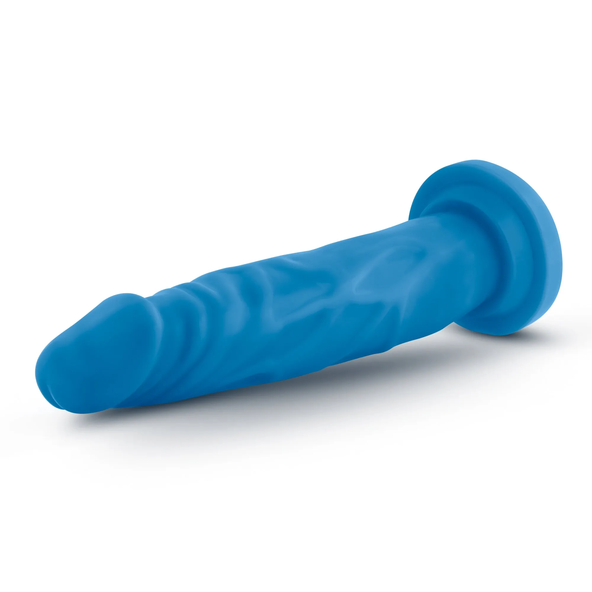 Blush Neo Dual Density 7.5 Cock Neon Dildo Suction Cup Dong Sex Toy Blue