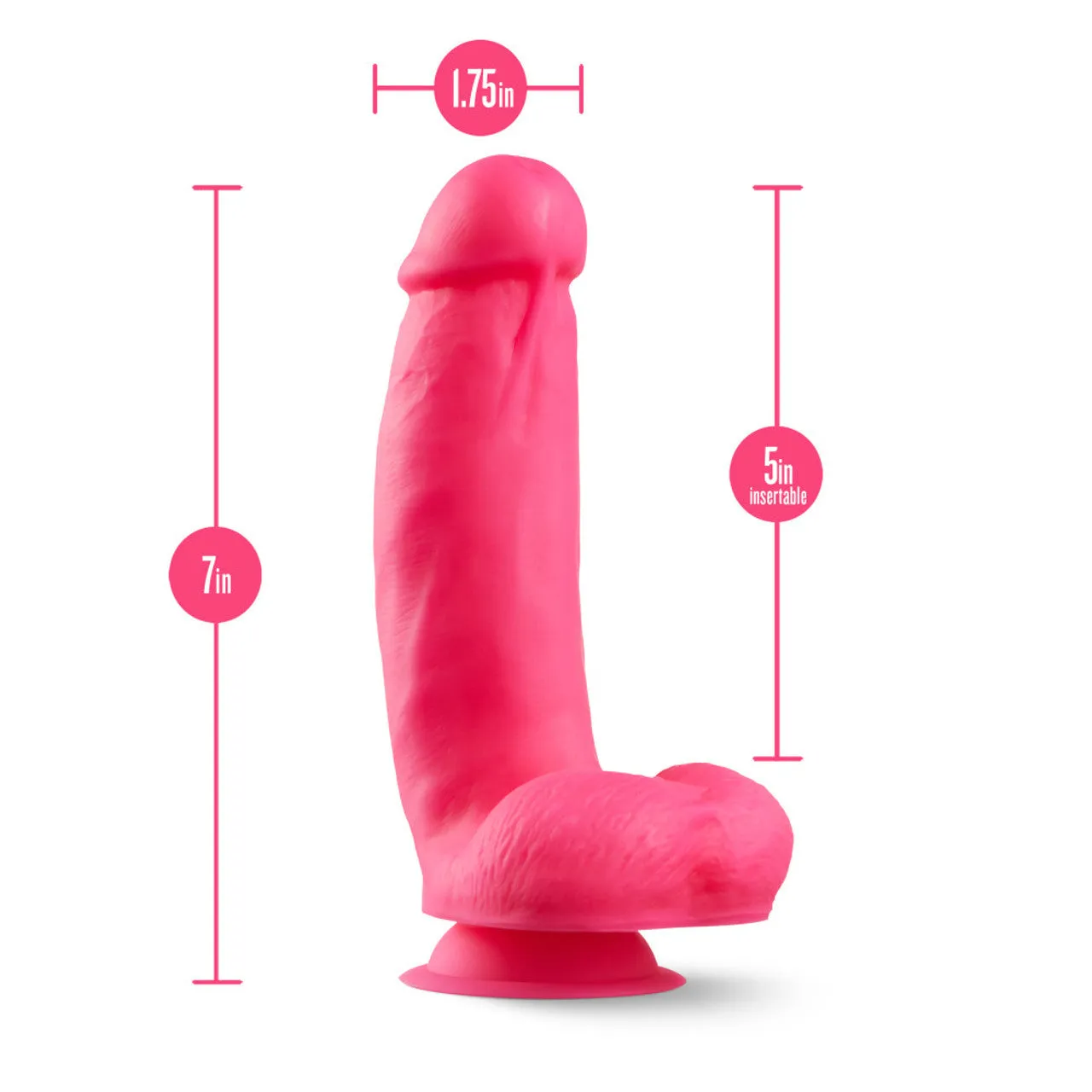 Blush Neo Elite 7 Silicone Dual Density Cock Balls Dildo Neon Dong Sex Toy