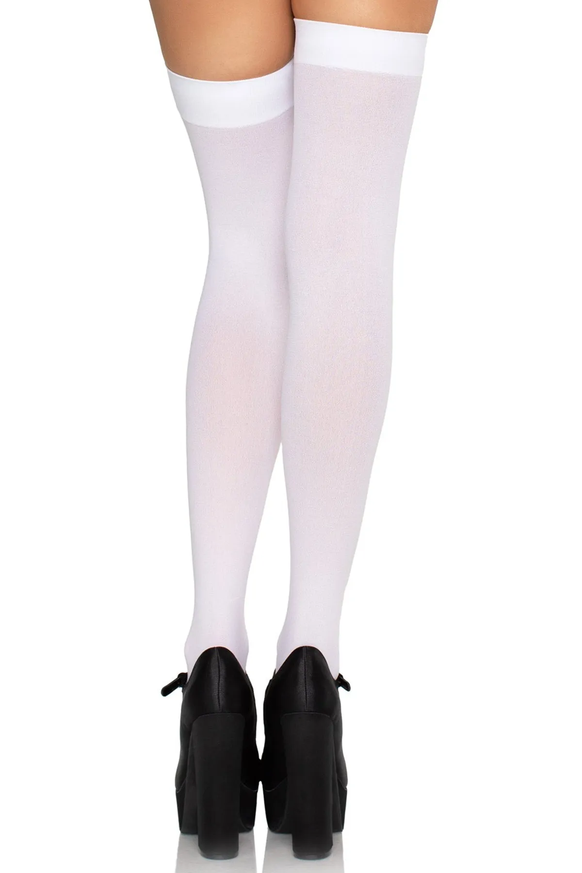 Bow Top Opaque Thigh Highs