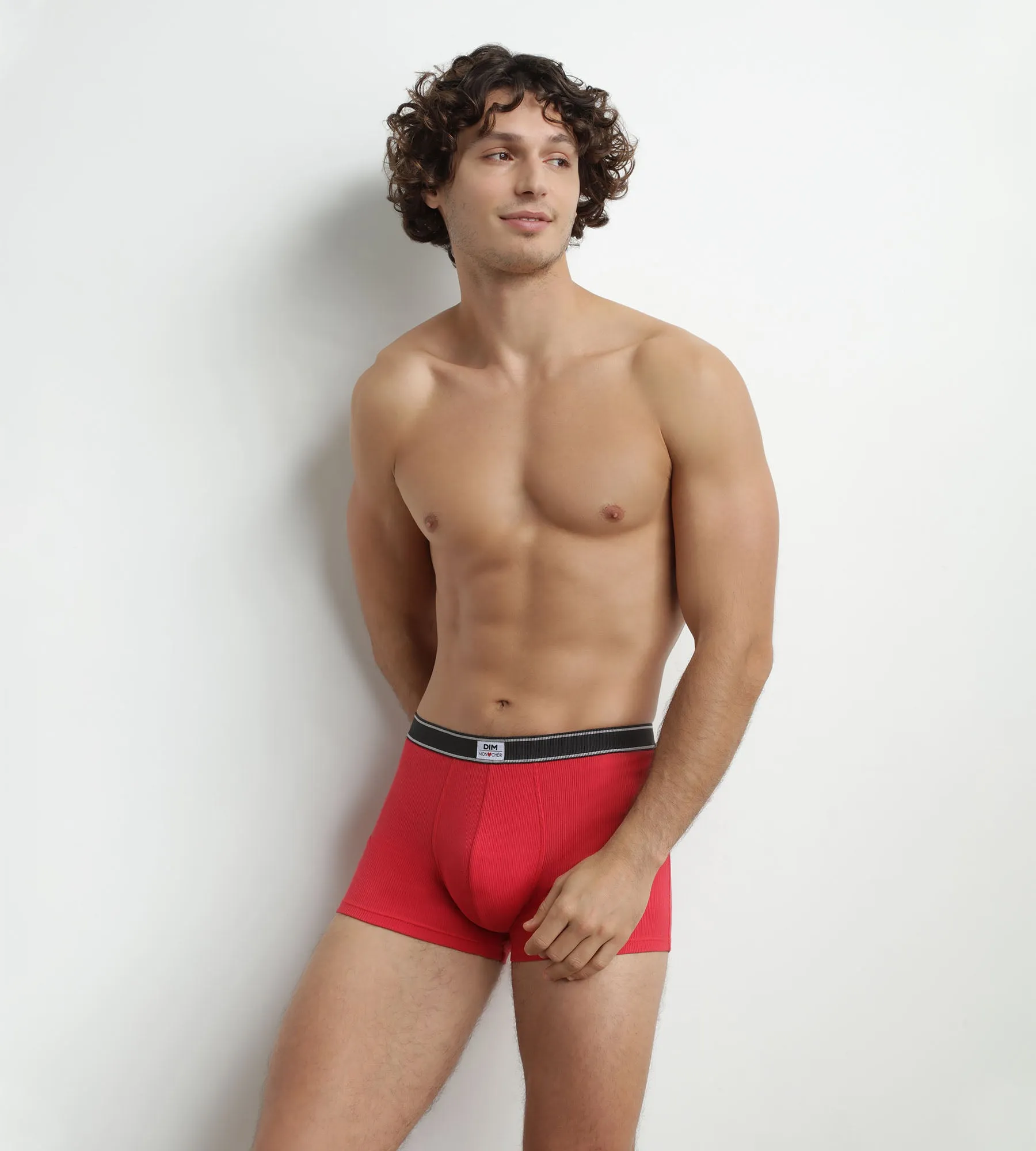 Boxer homme en coton modal côtelé Rouge Addict Dim Elegant