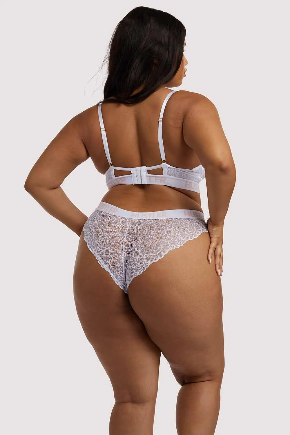 Branded Lace White Brief