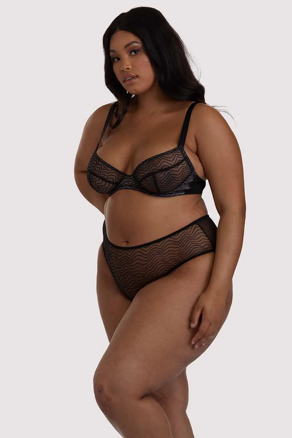 Brianna Black Mesh Highwaist