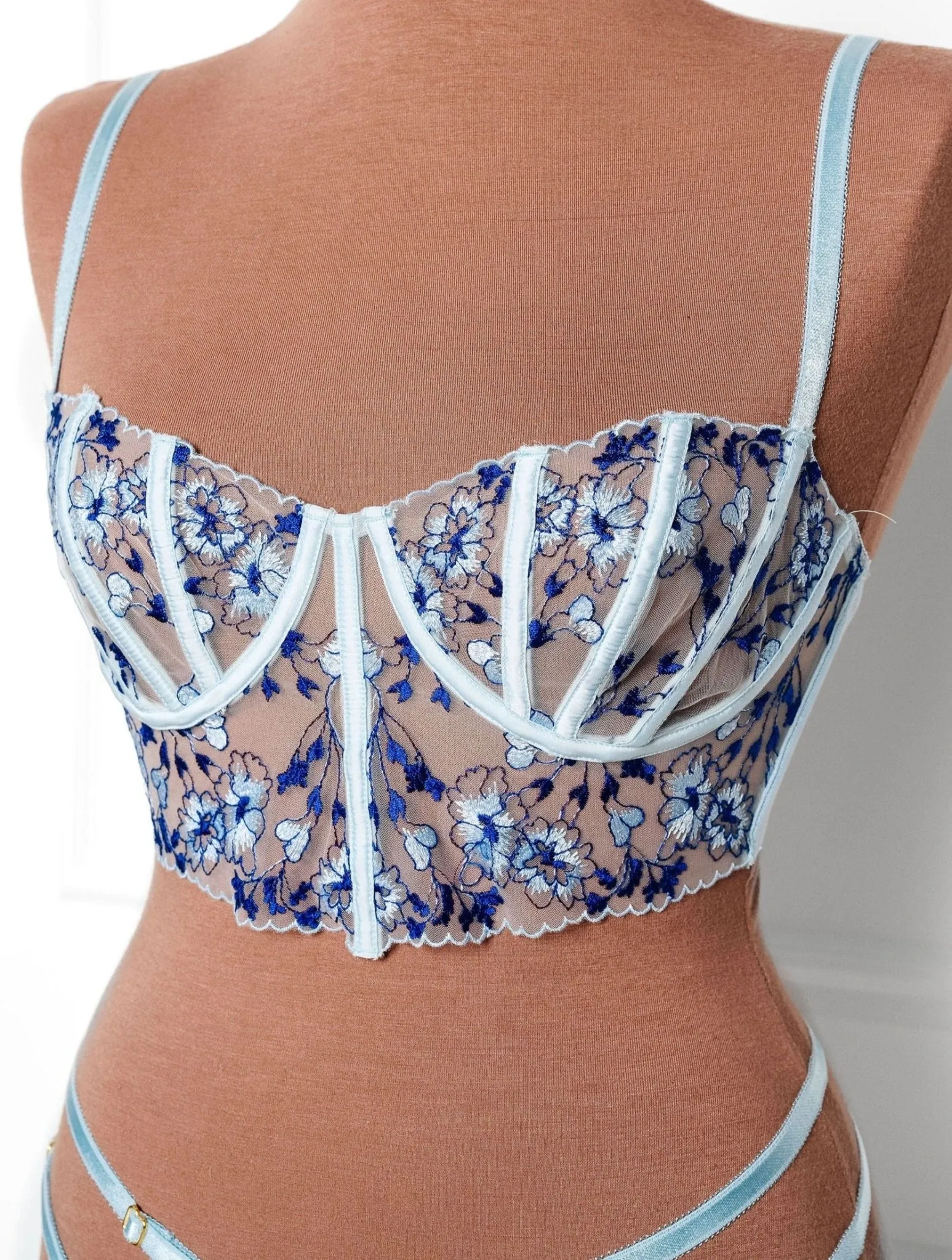 Bridal Bundle: Embroidered Underwire Bustier Set