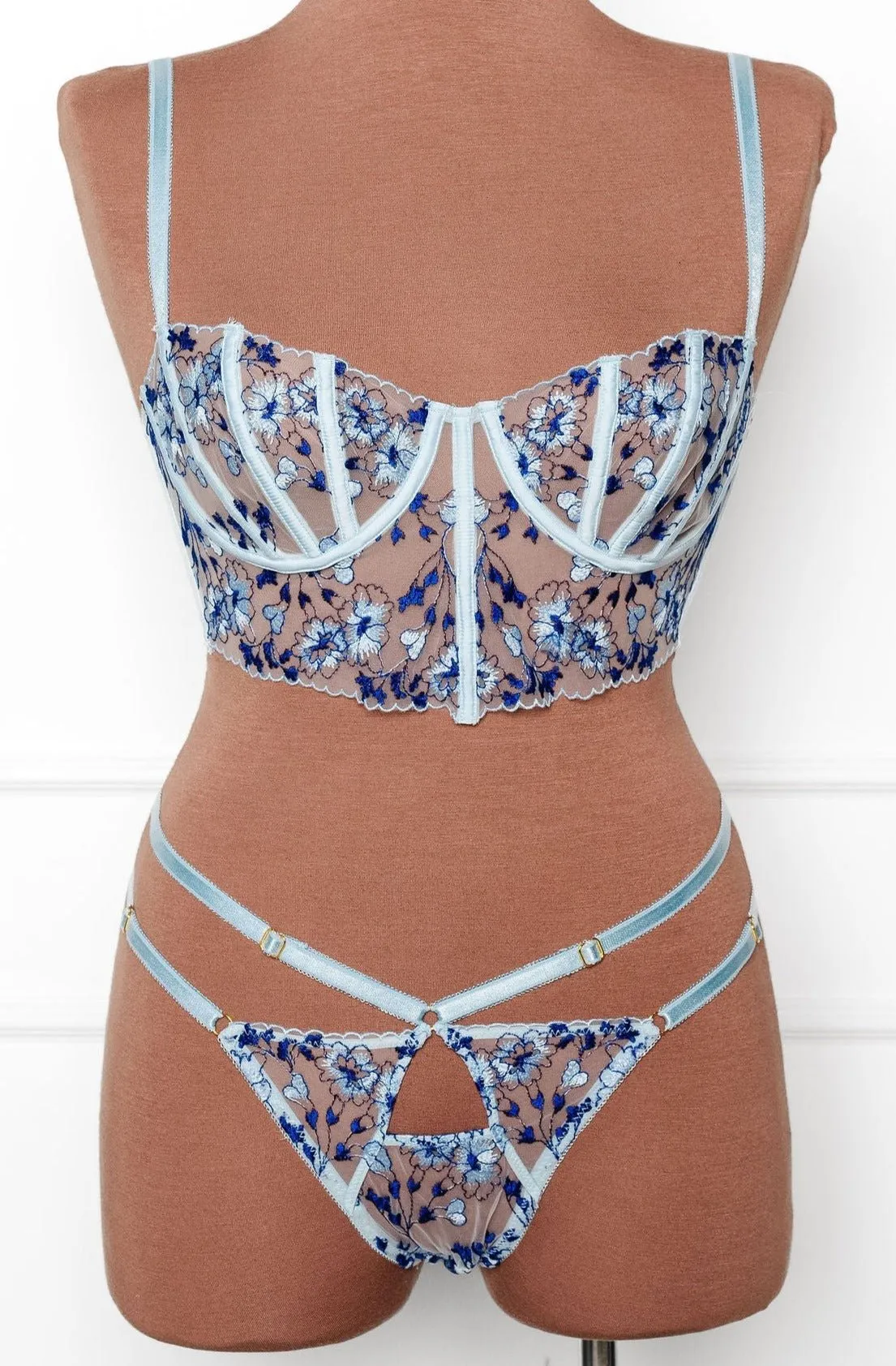 Bridal Bundle: Embroidered Underwire Bustier Set