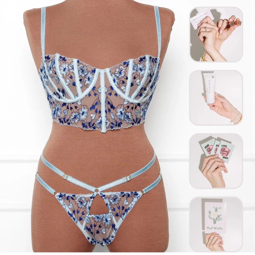 Bridal Bundle: Embroidered Underwire Bustier Set