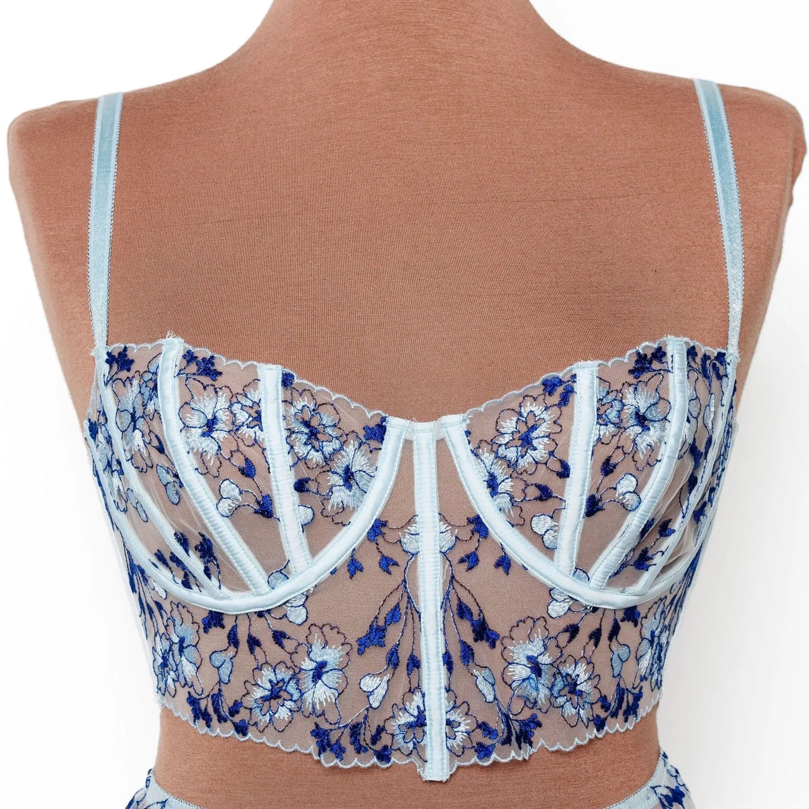 Bridal Bundle: Embroidered Underwire Bustier Set