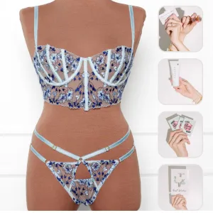 Bridal Bundle: Embroidered Underwire Bustier Set