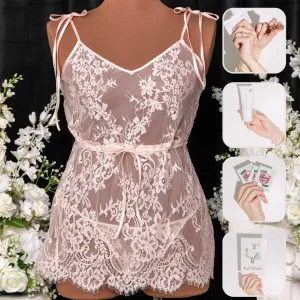 Bridal Bundle: Eyelash Lace Babydoll - Champagne