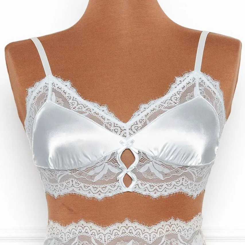 Bridal Bundle: Lacy Satin Keyhole Set - Something Blue