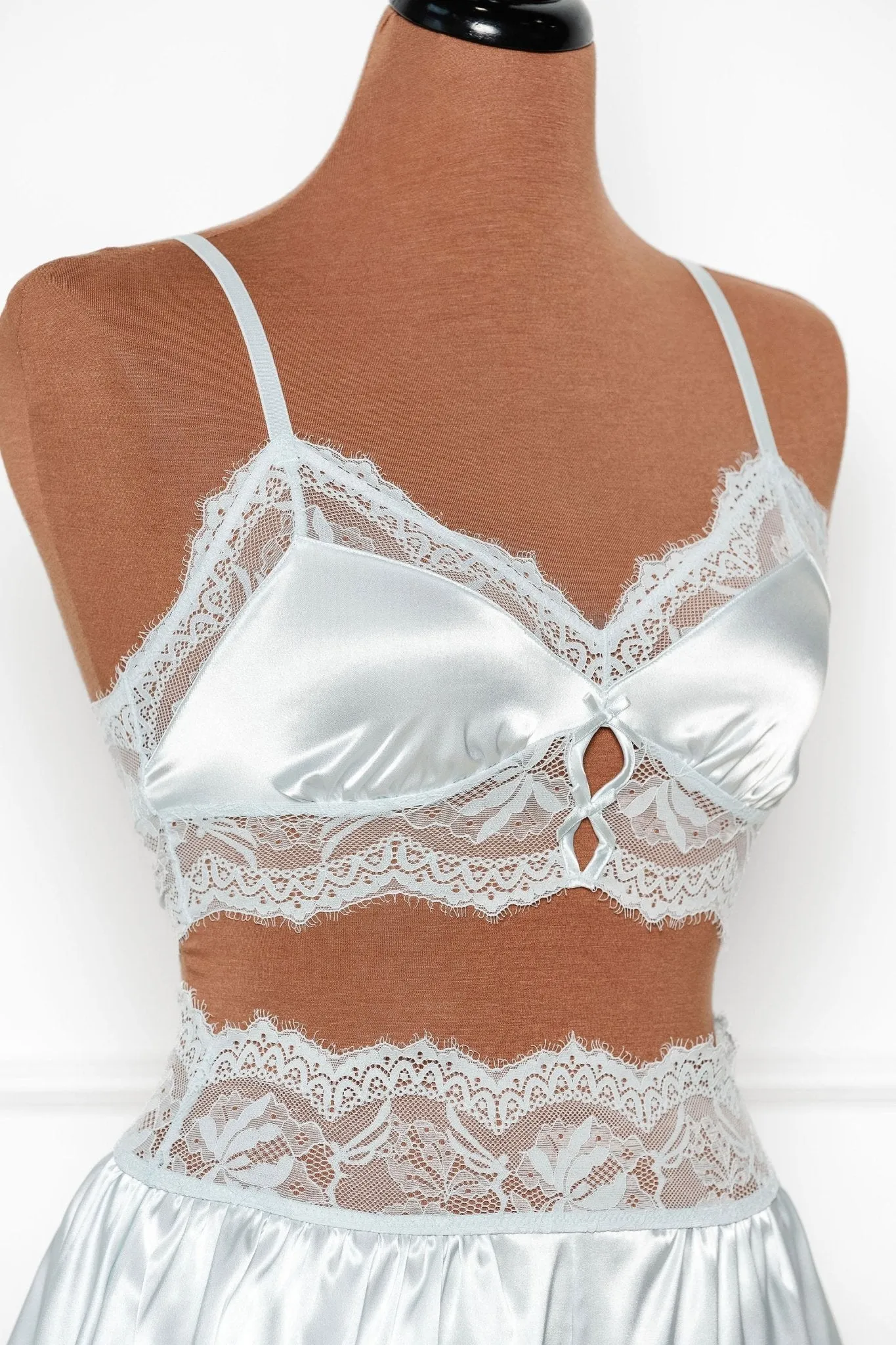 Bridal Bundle: Lacy Satin Keyhole Set - Something Blue