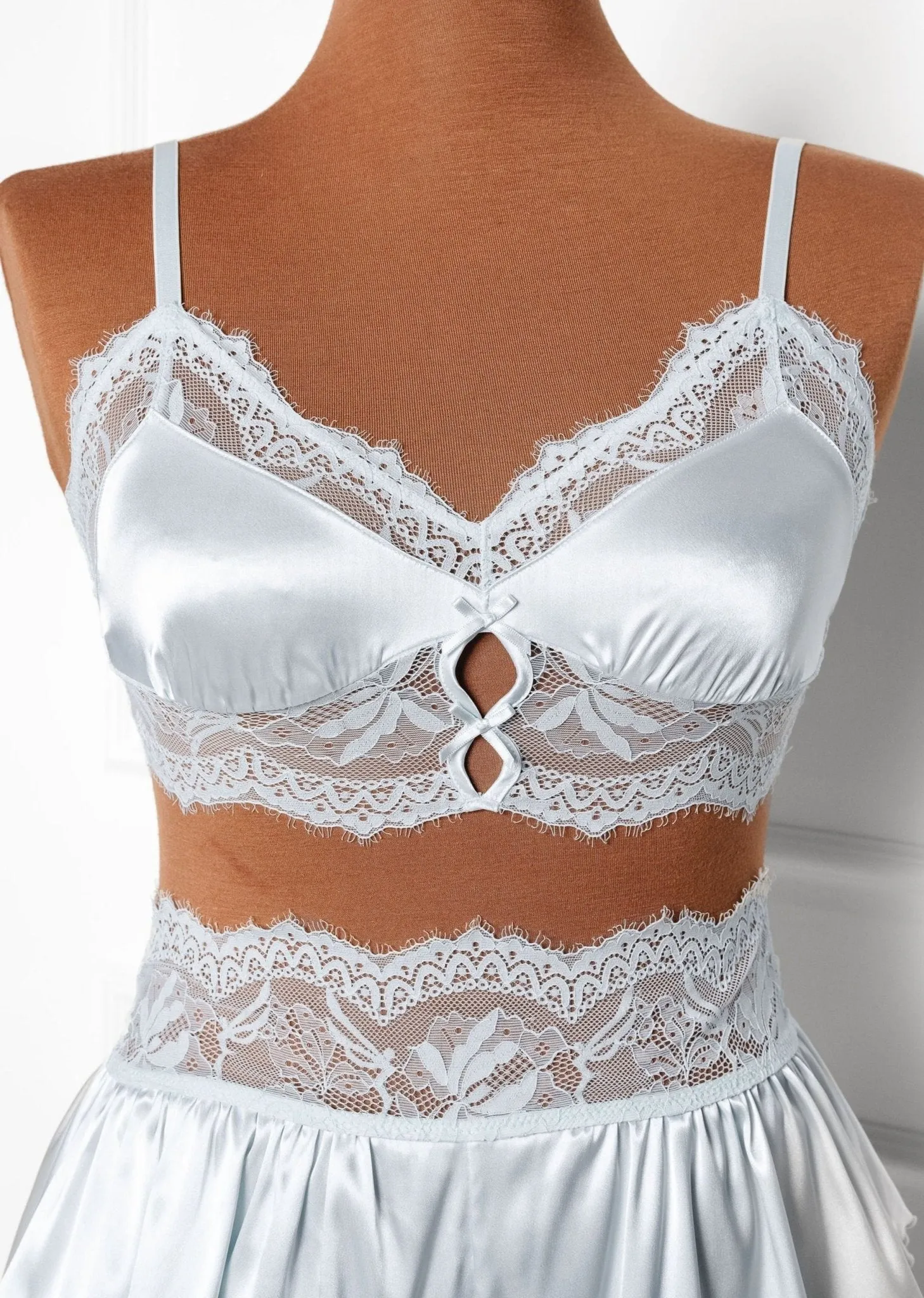 Bridal Bundle: Lacy Satin Keyhole Set - Something Blue