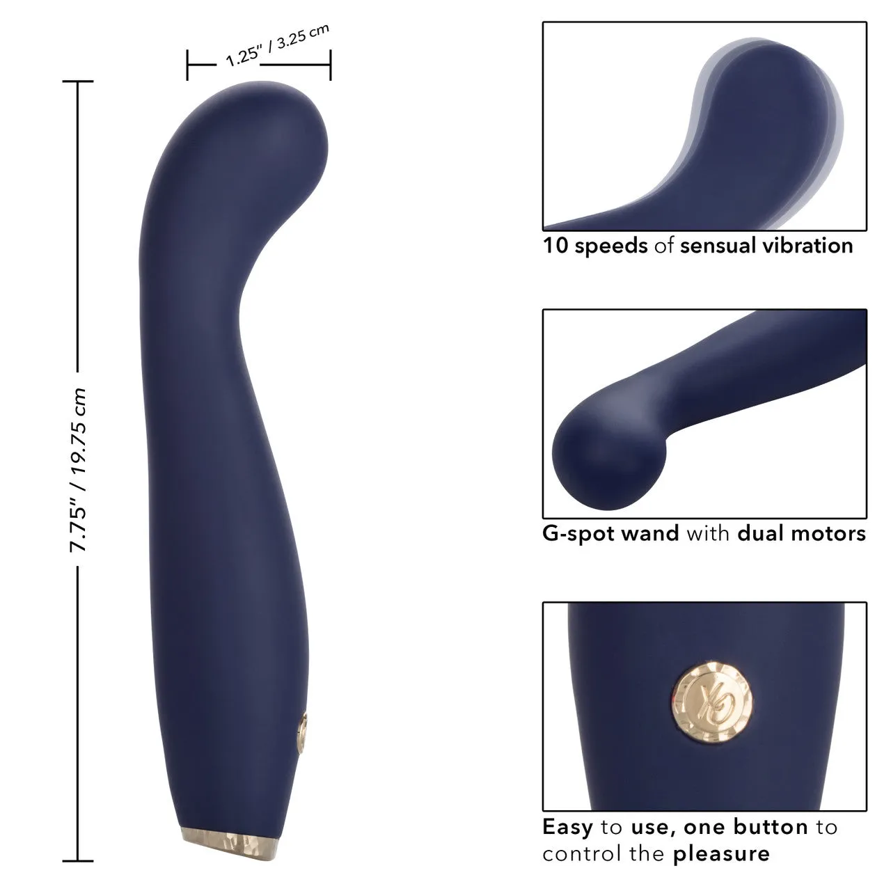 Calexotics Chic Peony Curved G-Spot Powerful Vibrator Silicone USB Purple