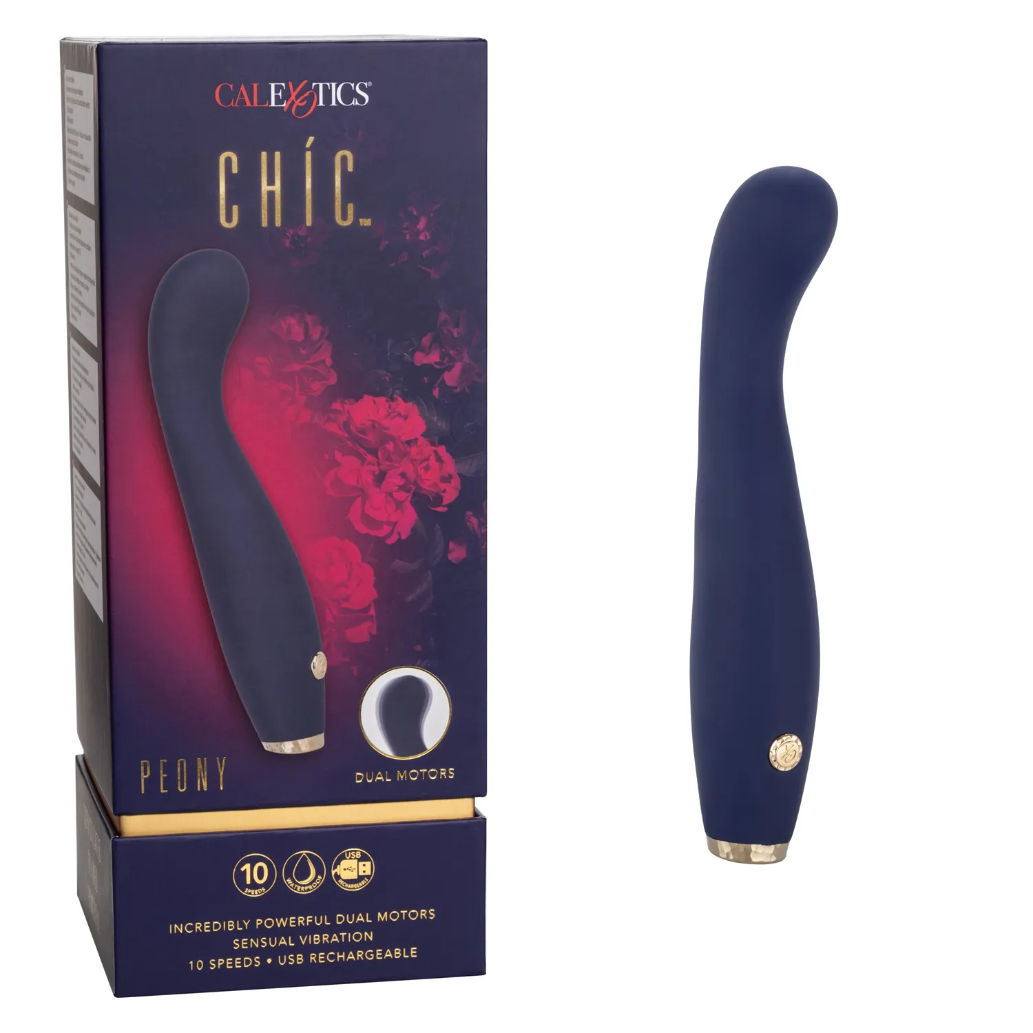 Calexotics Chic Peony Curved G-Spot Powerful Vibrator Silicone USB Purple