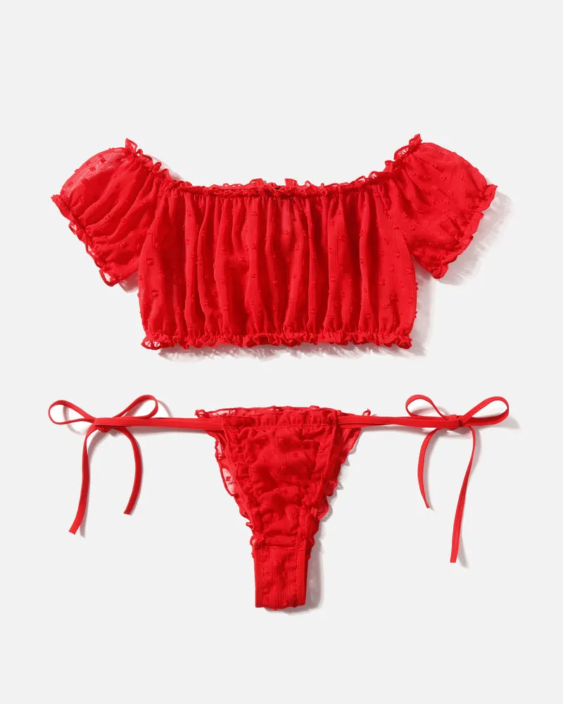 Christmas Lingerie Bra and Panty Set