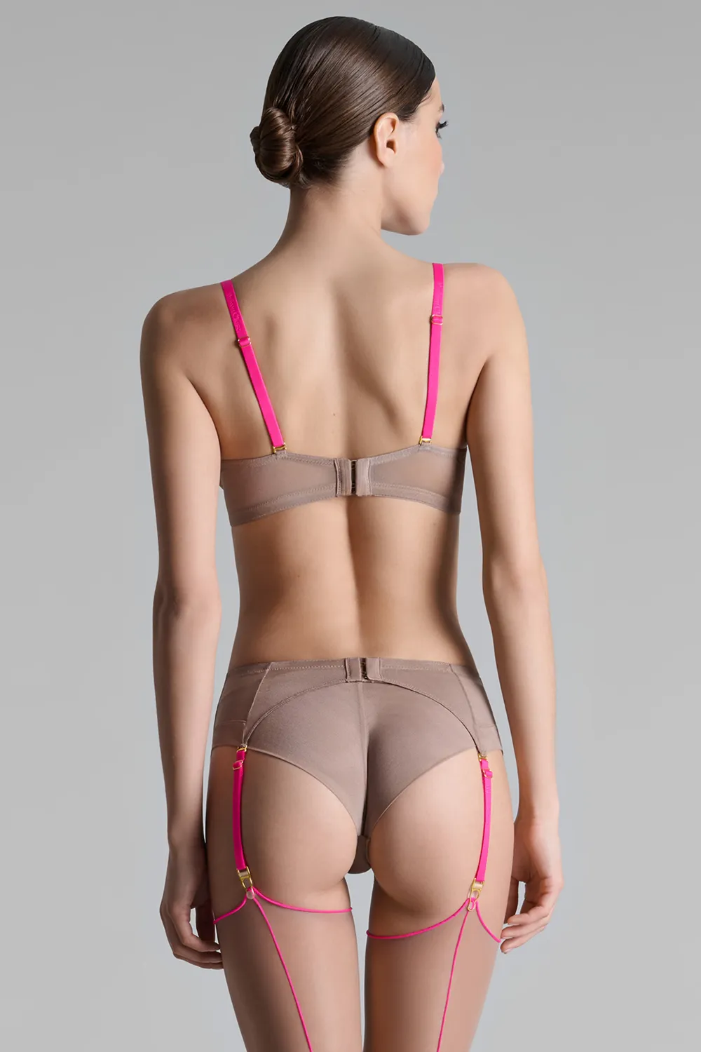 Corps à Corps Suspender Belt Ginger Snap/Neon Pink