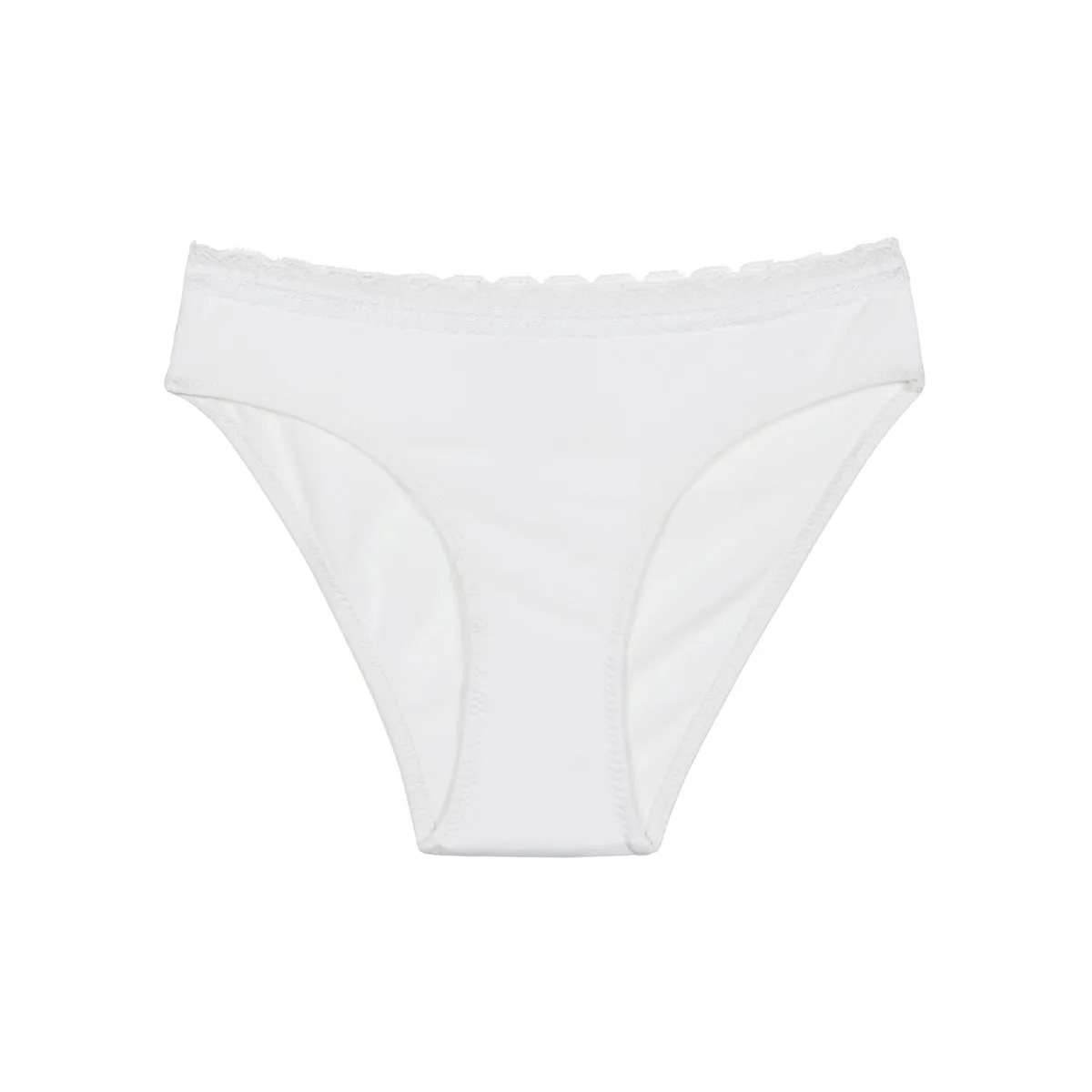 Culotte fille en coton stretch à ceinture dentelle Blanc Dim trendy