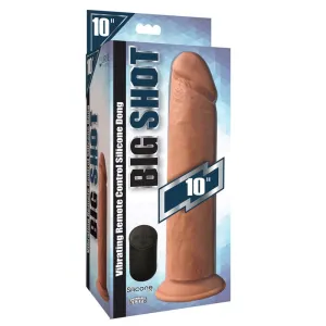 Curve Toys Big Shot Rechargeable Remote-Controlled 10 in. Vibrating Silicone Dildo with Suction Cup Light