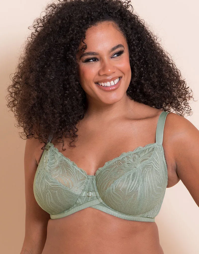 Curvy Kate Lace Daze Balcony Bra Sage Green