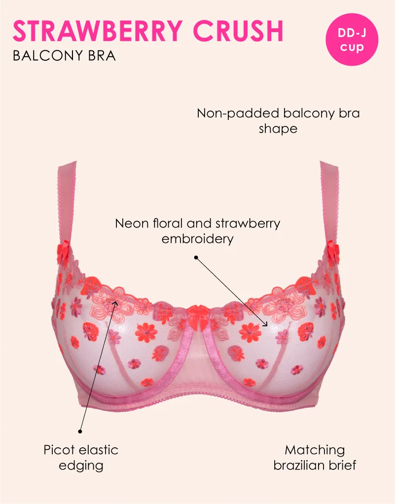 Curvy Kate Strawberry Crush Balcony Bra Pink Multi