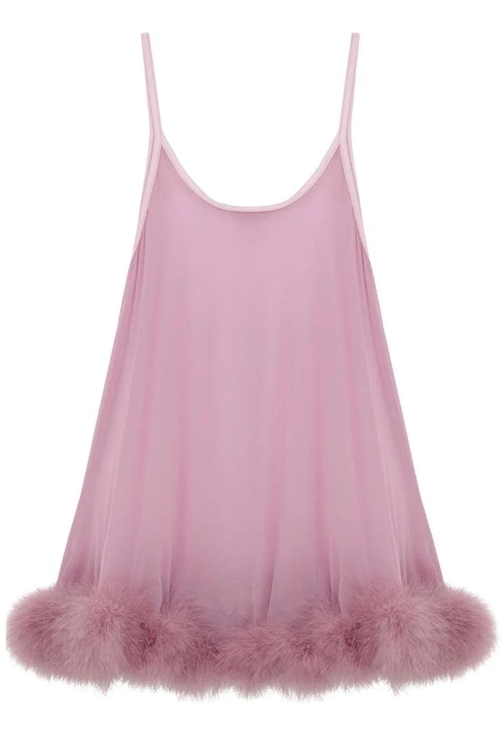 Diana Silk & Marabou Feather Babydoll. Size S-M (UK 8-10)