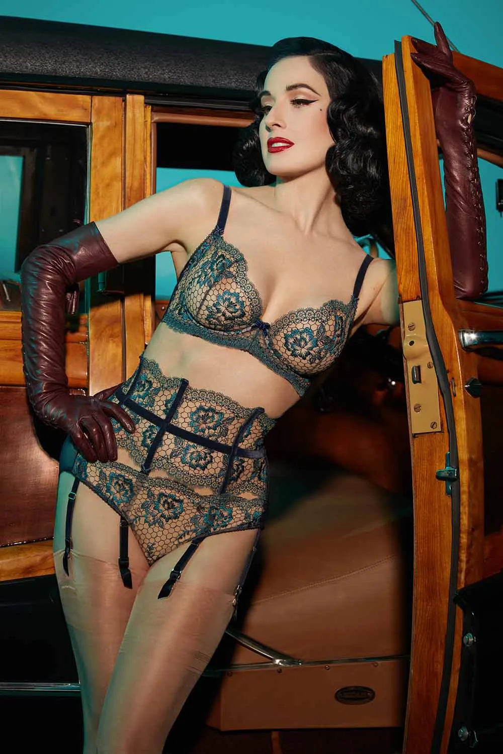 Dita Von Teese Evelina Navy G-String
