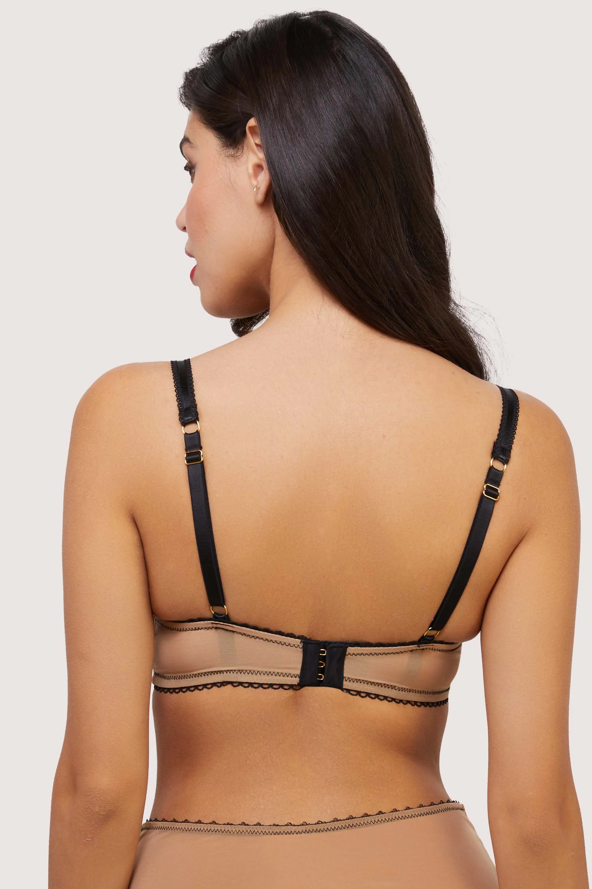 Esme Illusion Net and Fringe Push Up Plunge Bra