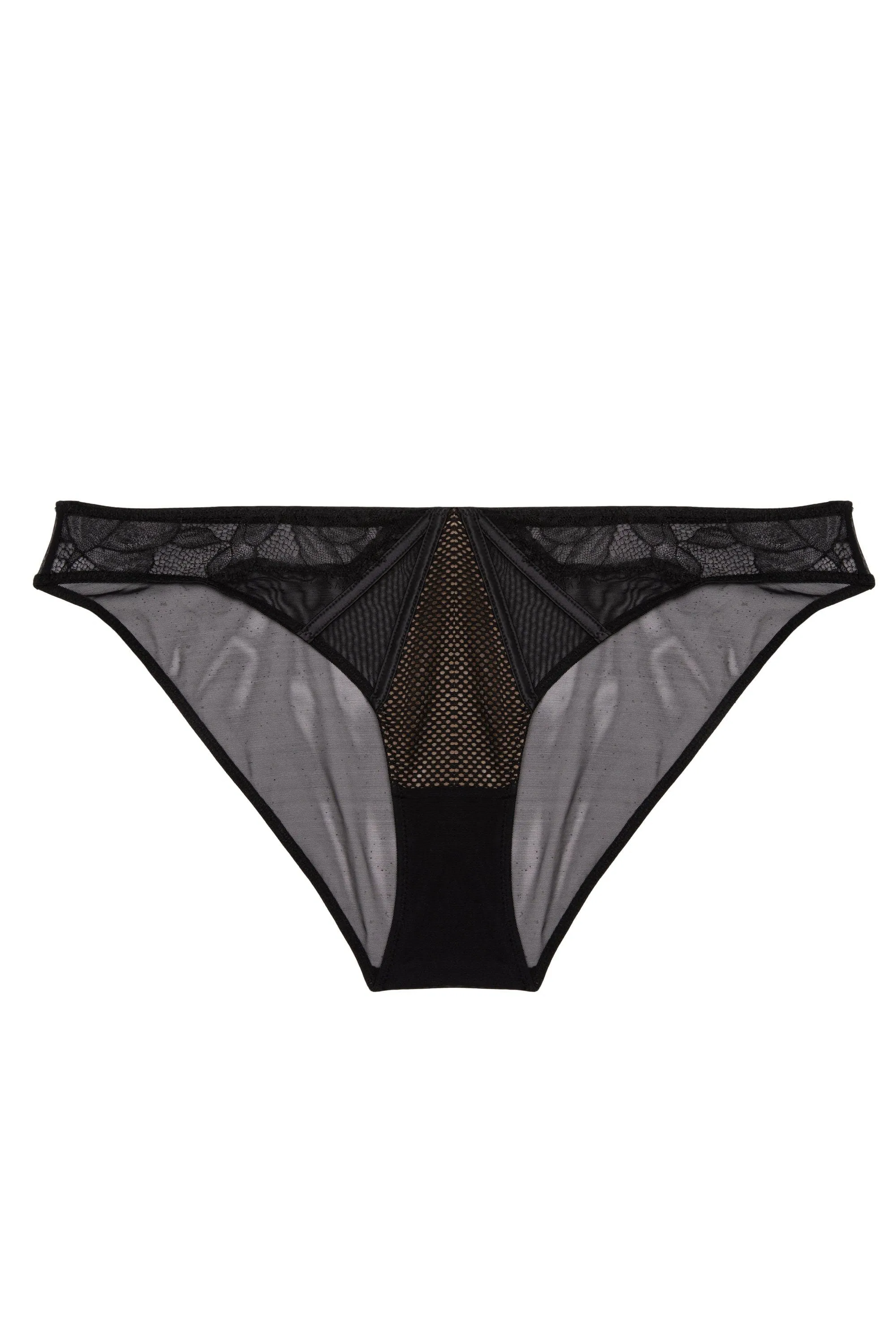 Fairfield Black Fishnet And Lace Hipster Brief