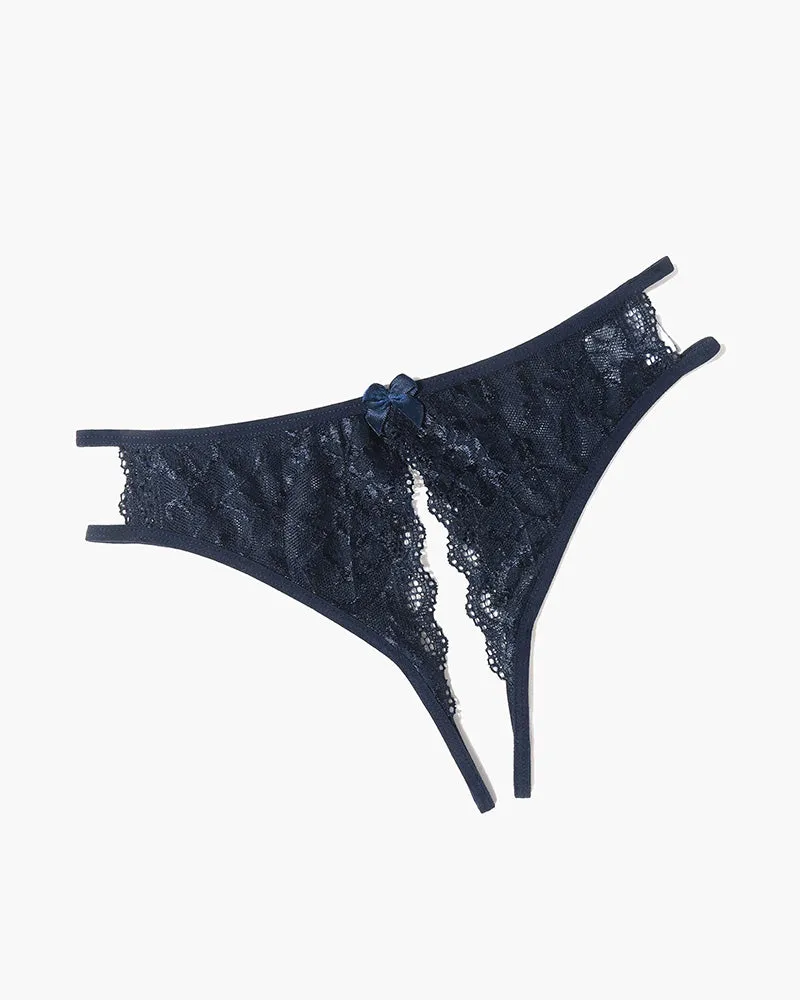 Floral Lace Panties with Bow