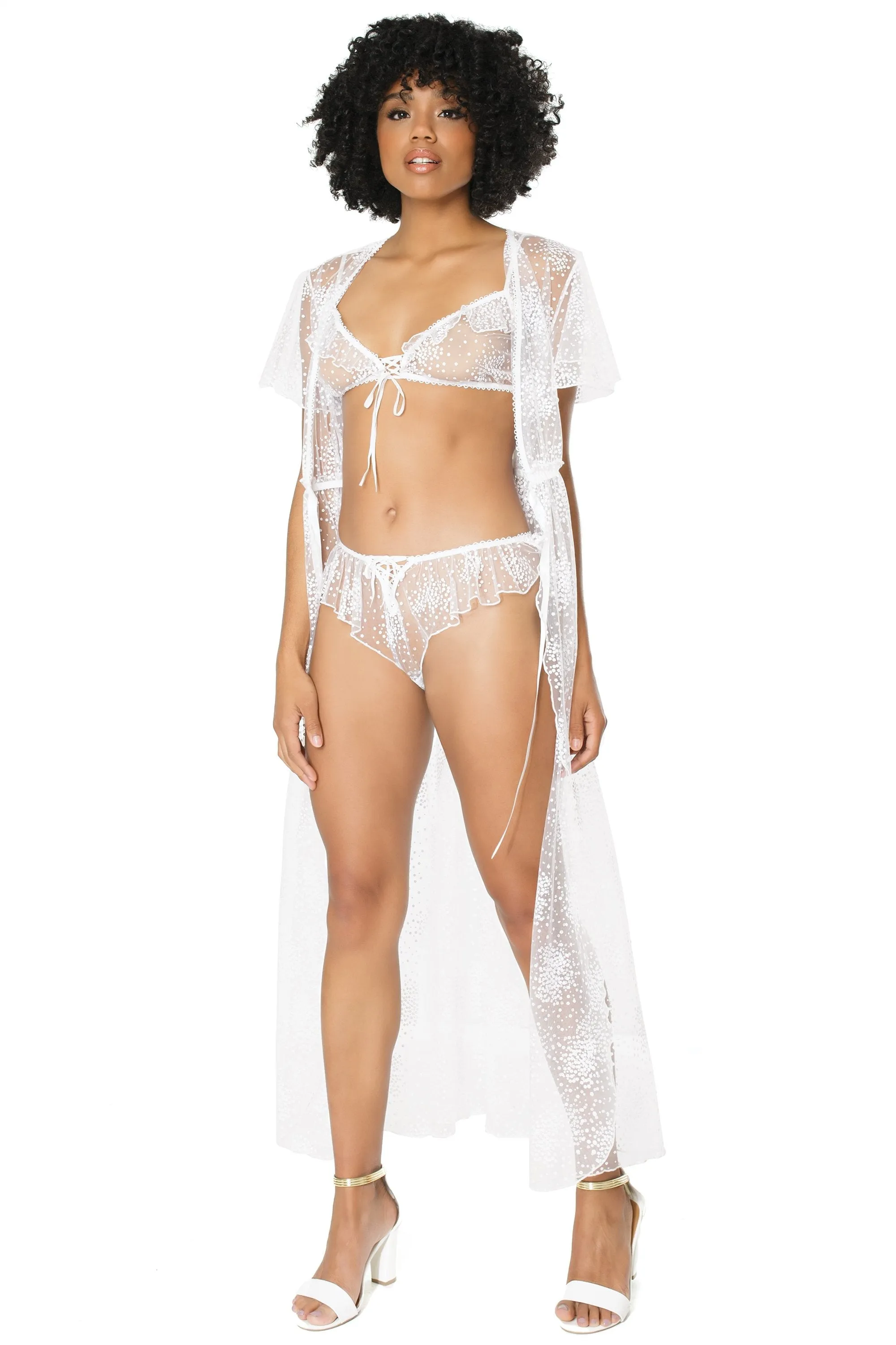 Floral Tulle Bralette & Panty Set