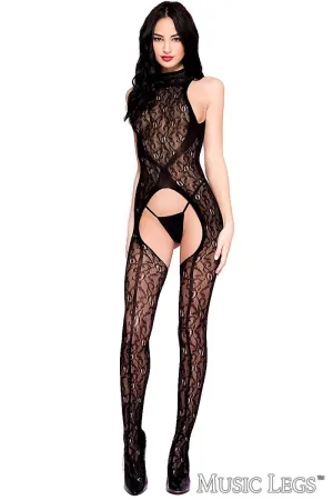 High Neck Lace Bodystocking