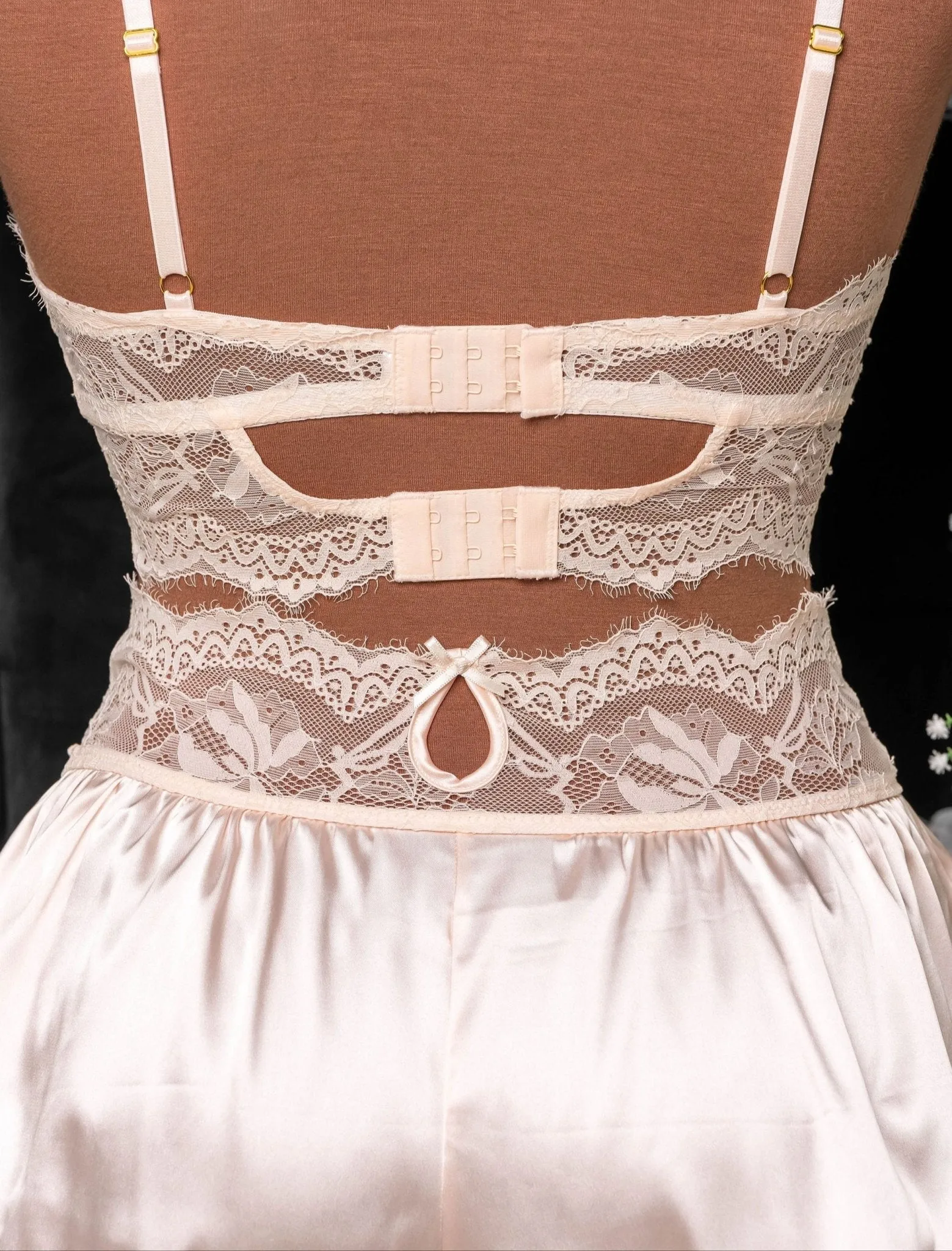 High Waist Satin Tap Shorts - Champagne