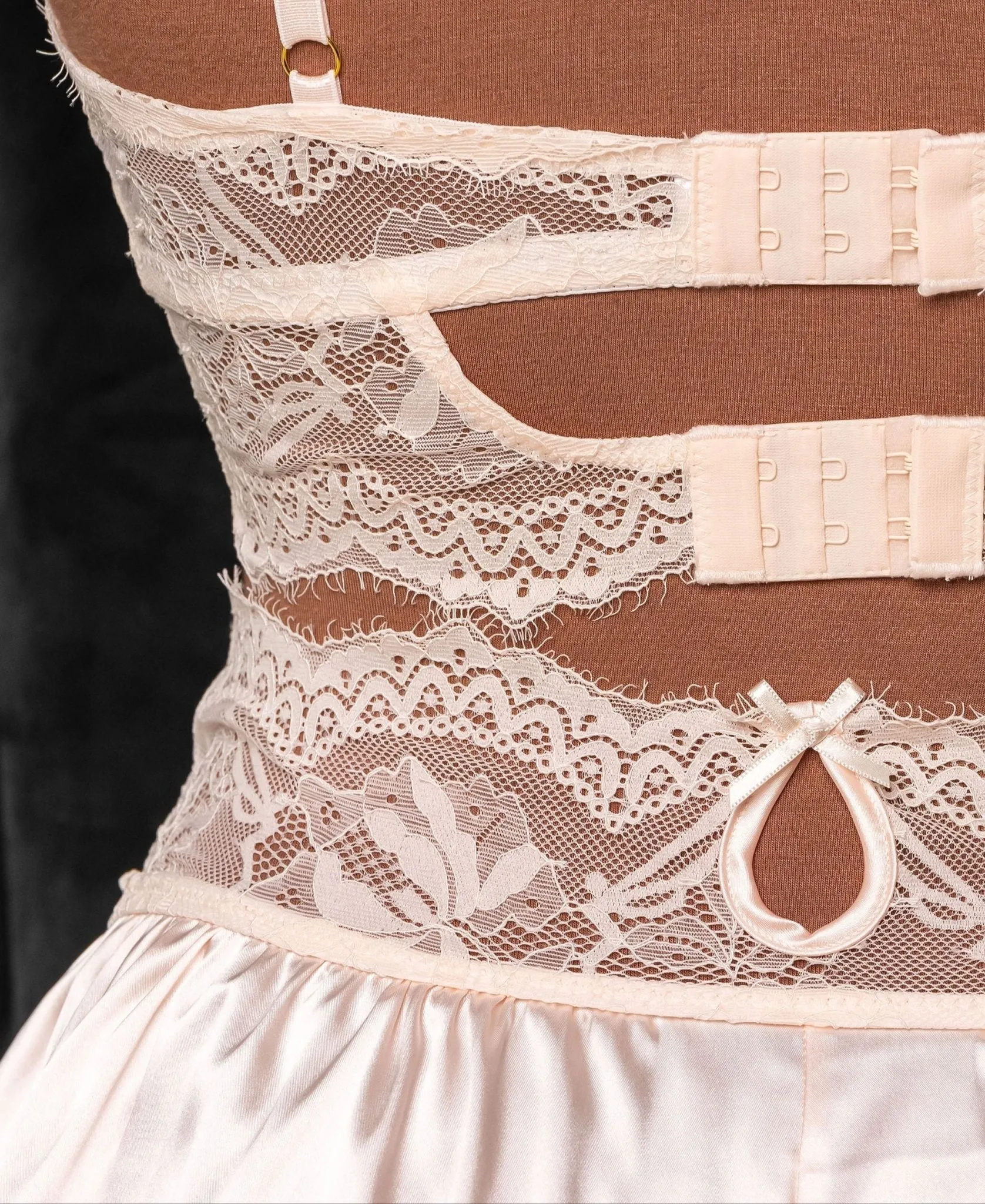 High Waist Satin Tap Shorts - Champagne