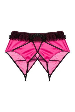 Inga Pink Ruffle Crotchless Brief