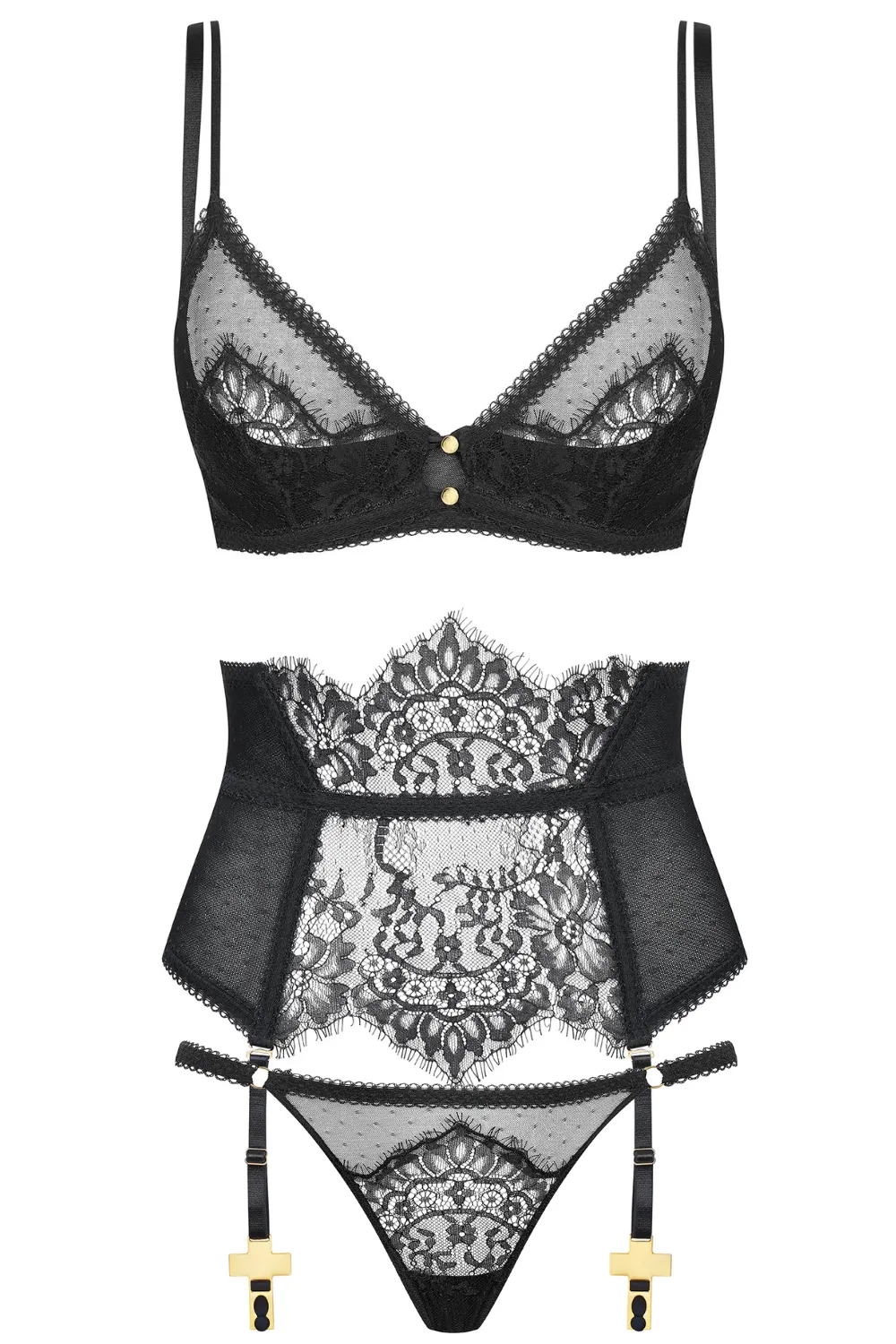 Inspiration Divine Quarter Cup Bra. Mini Thong & Waist Cincher