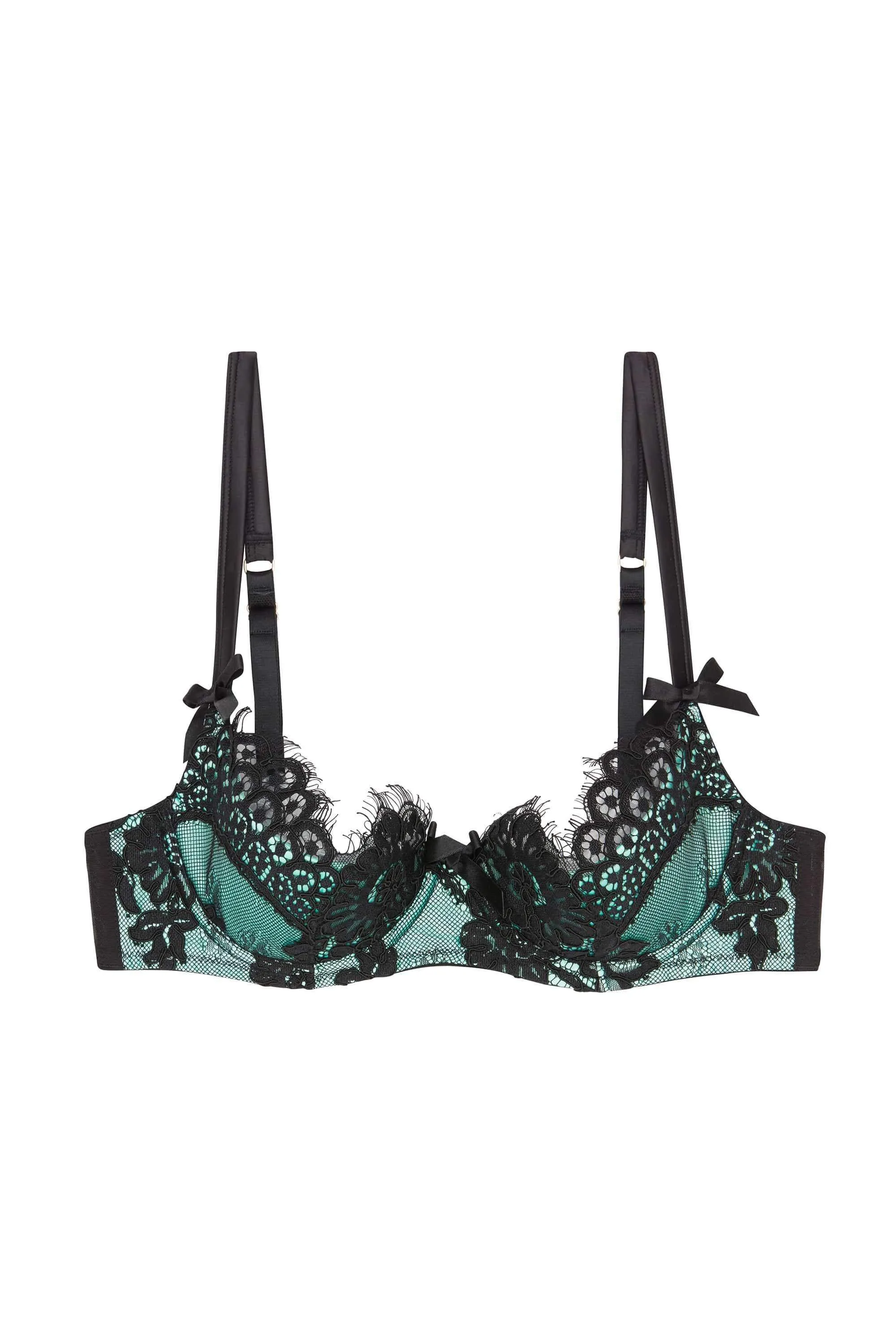 Jaquelina Mint Contrast Quarter Cup Bra