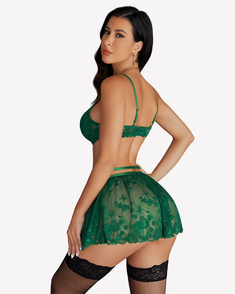 Lace Babydoll Outfits with Stockings