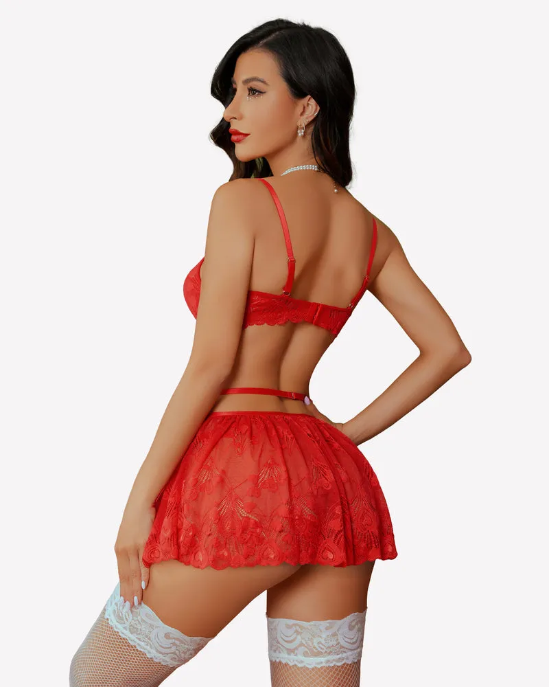 Lace Babydoll Outfits with Stockings