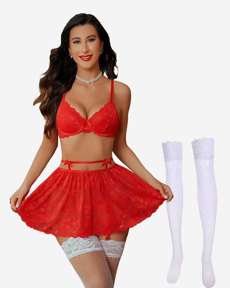Lace Babydoll Outfits with Stockings