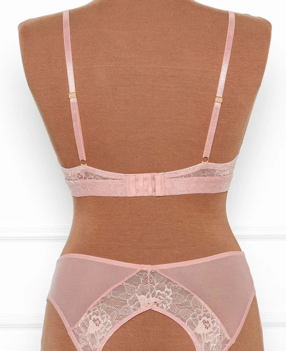 Lacy Caged Cupless Bralette - Blush