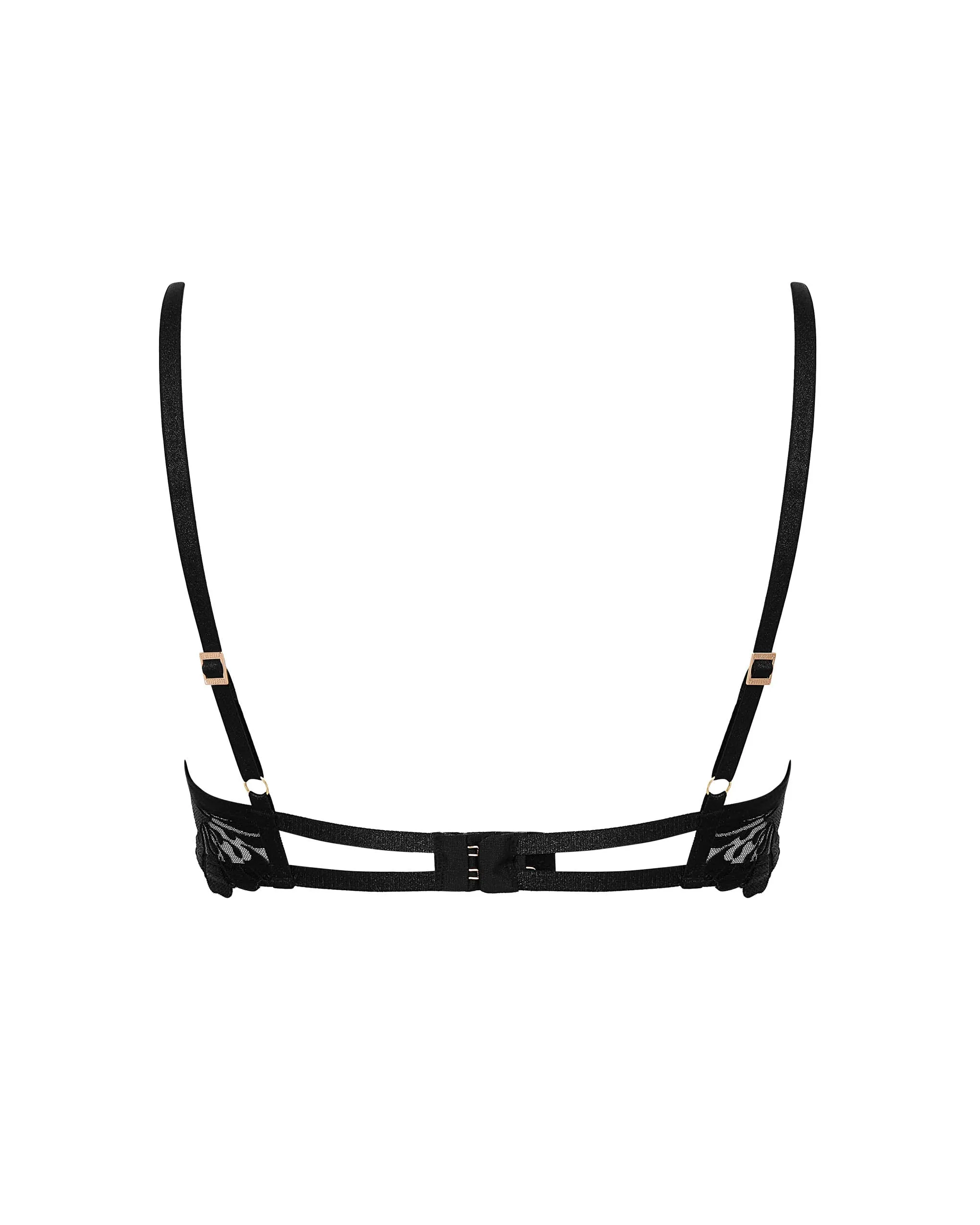 Leonora Floral Embroidered Bra Black
