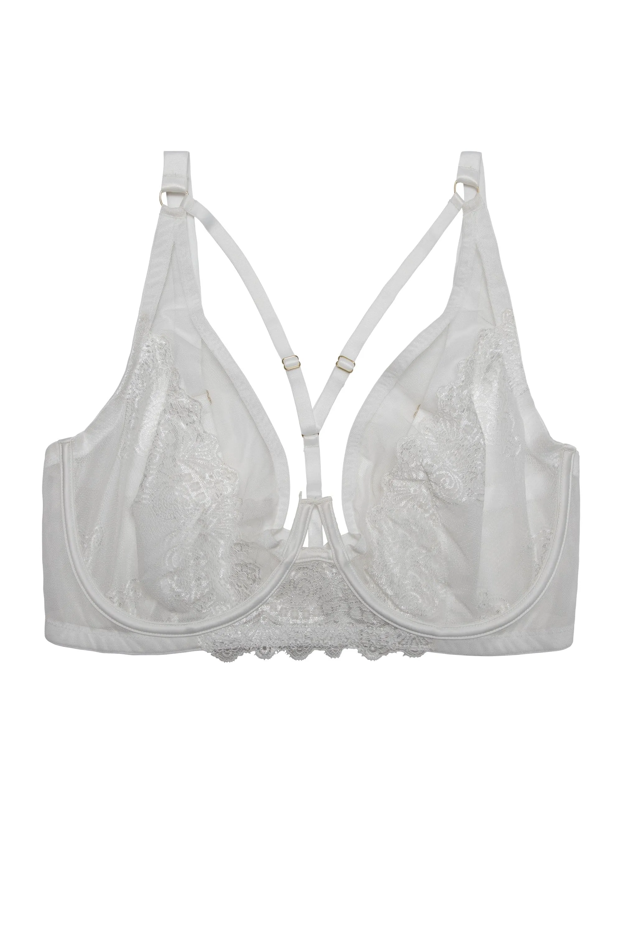 Leslie White High Apex Bra